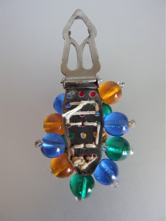 Vintage 1930's Art Deco Glass Bead Dress Clip - image 5