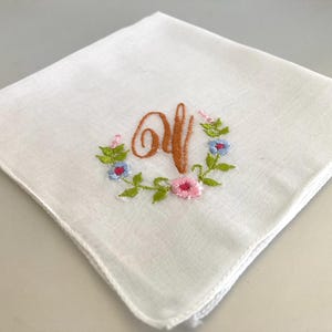 Vintage White Cotton Embroidered Initial Y Hankie