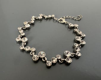Bracelet vintage scintillant avec strass transparents