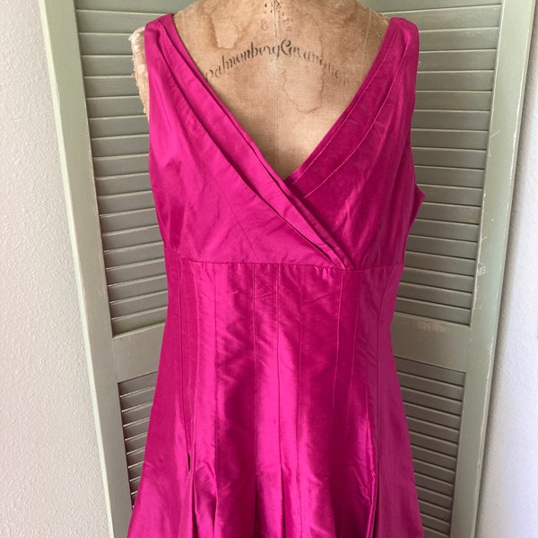 Vintage Suzi Chin by Maggy Boutique Fuchsia Silk Dress