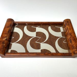 Decorative tray, Art Deco design, Avantgarde, with geometrical pattern, vintage retro, Mid-Century Modern MCM, 1930s, France, collectible