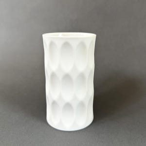 HUTSCHENREUTHER white bisque porcelain vase Archais, design by H. Fuchs, vintage, Op Art, 1960s-70s, Germany, modernist design