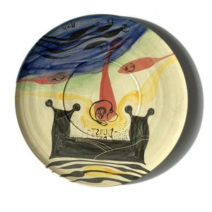 Gregor Kozik limited ceramic plate, signed, No. 30/35 — wall plate decor, Germany, collectible art piece, christmas gift idea, Mid century