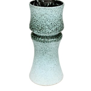 Vintage Albert KIESSLING Ceramic Vase, 1950s German Studio Pottery, Turquoise Black Glaze, Mid Century Modern, Gift ideas, collectibles