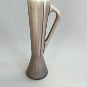 Gray beige Vase Bo Fajans, Sweden, handled vase, Vintage, 1960s, mid-century modern, mcm, scandinavian retro home accents, modernist