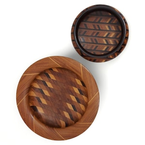 Handcrafted wooden bowls, vintage from Venezuela, 1960s, Mid-Century Modern MCM, collectible piece, gift idea, retro home accents, Multiwood