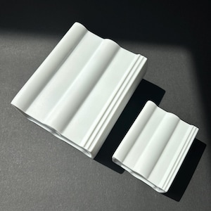 ROSENTHAL Studio Line white relief bisque porcelain vase set Braas Edition 1970s Germany, modernist minimalist Op Art, gift idea collectible