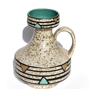 Duży ceramiczny wazon firmy JASBA Keramik, Niemcy, lata 60. XX w., styl mid-century modern, ceramika zachodnioniemiecka (WGP), epoka Fat Lava