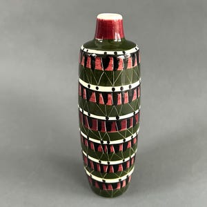 STREHLA retro ceramic vase, East Germany, GDR, 1960s 70s vintage, mid century modern MCM