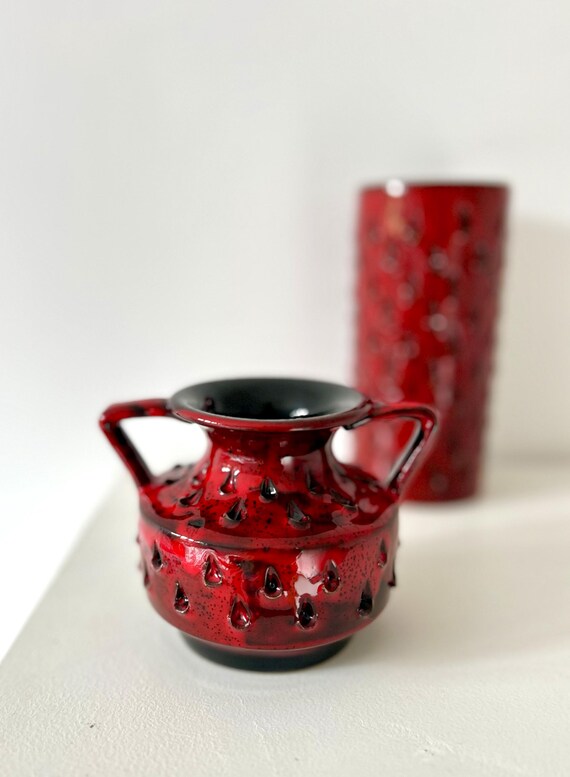 FRATELLI FANCIULLACCI 赤いイチゴの花瓶、ミッドセンチュリー
