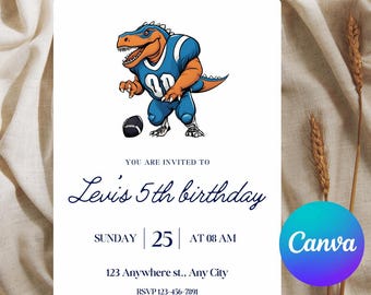 Dinosaur Football Digital Invitation Template