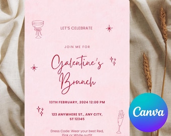 Galentines Digital Invitation Template