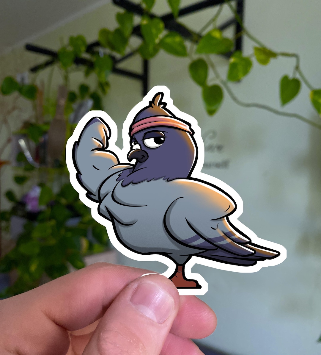 Bodybuilder Pigeon Sticker, Gym Bro Vinyl Decal, Fitness Pigeon, Gym ...