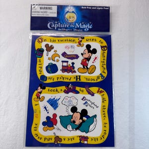 Livre d'autocollants souvenirs magiques Disney Mickey Mouse scellé - Disney World Design pour travaux manuels, scrapbooking ou journalisation -