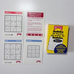 Fahrrad Sudoku Karten Band 1. Offen. 1 Spiel fehlt nur. Karten 2-50 Unmarkiert und Bereit zum Spielen ! 24 einfache & 25 schwere EUC