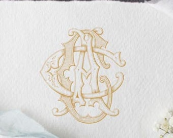 3 Initial Vintage Monogram ACC Digital Download CCA  CAC