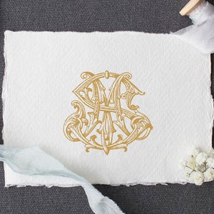 Vintage Monogram MS SM Digital Download S M