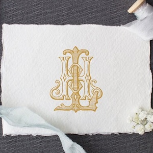 Vintage monogram HL links Digitale download H L