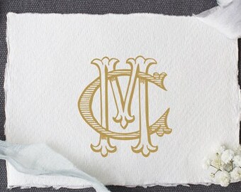 Vintage Monogram MC CM Digital Download M C