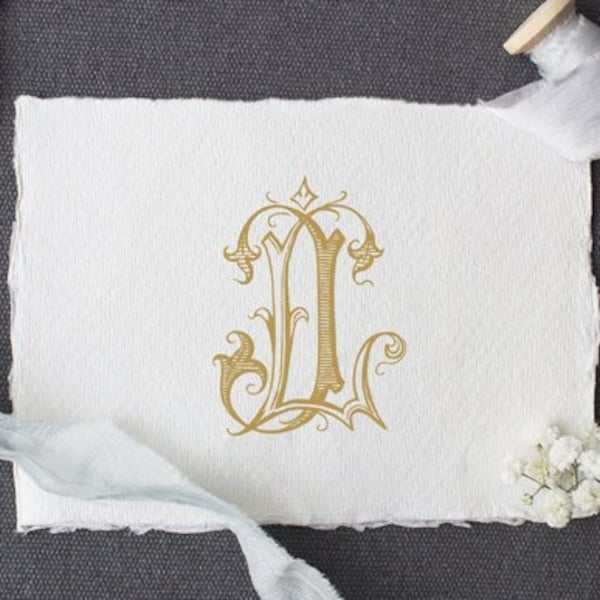 Vintage Monogram LJ JL Digital Download J L