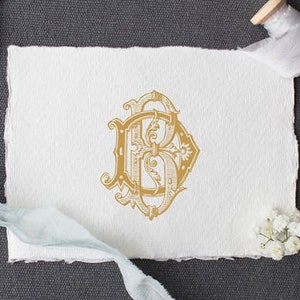 Vintage Monogramm BD DB Digital Download B D