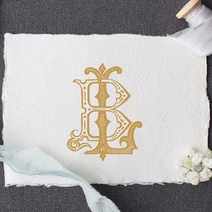 Sterlina monogramma vintage BL Download digitale B L