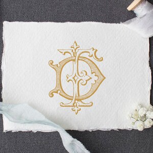 Vintage Monogram DF FD Digital Download D F