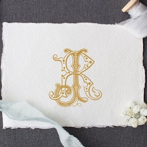 Vintage Monogram JR RJ Digital Download J R