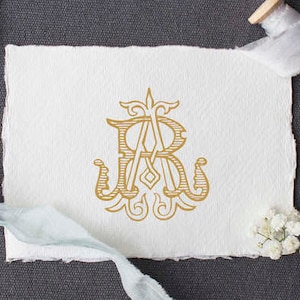 Vintage Duogram RA AR Monogram Digital Download A R