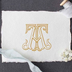 Vintage Monogram TA AT Digital Download A T