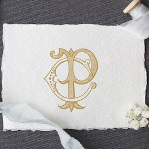 Monogramma vintage CP PC Download digitale C P