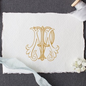 Vintage Monogram MP PM Digital Download M P