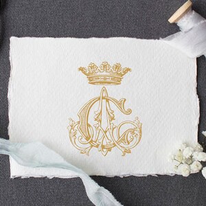 Monogramma corona vintage AC CA Download digitale A C
