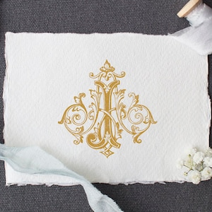 Vintage Monogram JA AJ Digital Download A J