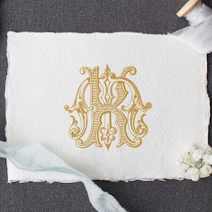 Vintage Monogram MK KM Digital Download K M