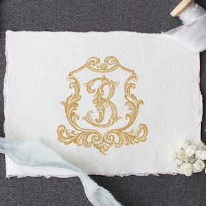 Vintage Crest Initial B Digitaler Download
