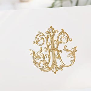 Vintage Monogram JK KJ Digital Download K J