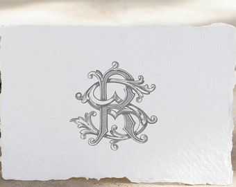 Vintage Monogram SR RS Digital Download S R