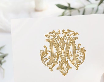 Vintage Wedding Monogram MM Digital Download double M