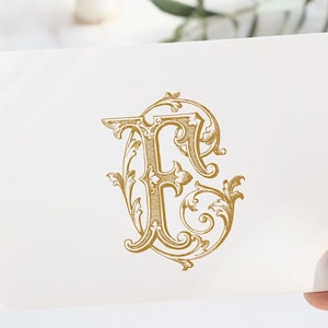 Vintage Monogram CF FC Digital Download C F