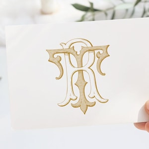 Vintage Monogram RT TR Digital Download R T