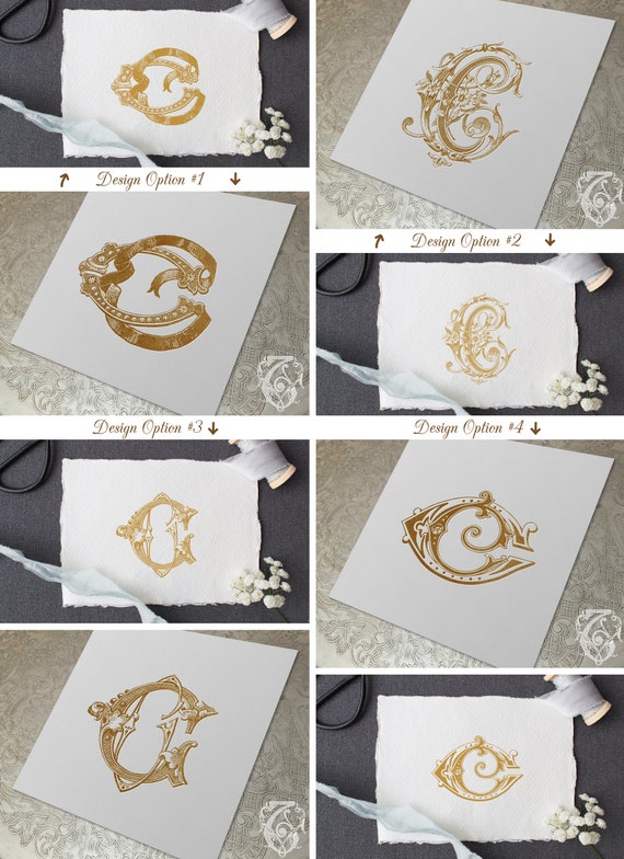 CUSTOM Antique MONOGRAM - Etsy Norway