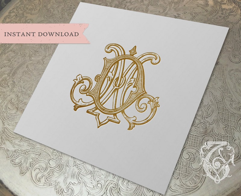 Vintage Monogram DM MD Digital Download M D - Etsy