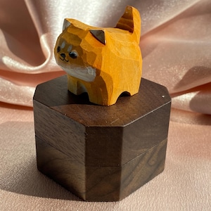 Wooden Dog Ring Box,Proposal Ring Box Unique,Personalized Wedding Ring Box,Ring box, Engagement ring box, Rustic ring box,Gift For Her