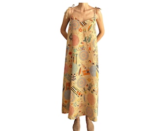 Sandy Wavy Linen Dress