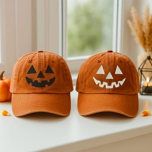 Jack-o-lantern Pumpkin Embroidered Dad Hat, Spooky Season Embroidered Cap, Halloween Costumes Hat, Vintage Dad Cap, Halloween Gift