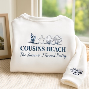 Cousins Beach Custom Embroidered Sweatshirt, The Summer I Turned Pretty Shirt, Team Conrad, Team Jeremiah, Team Belly Summer Vibe Trending