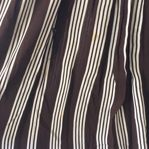 1940s W:30 brown white stripe sheer rayon balloon sleeve dress image 6