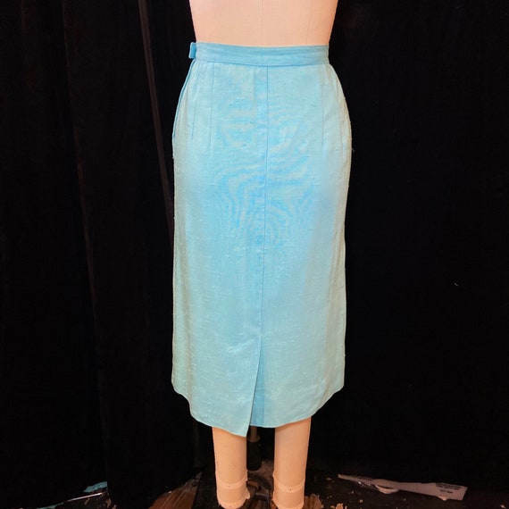 1950s/1960s W:27 FUN TIME aqua nubby rayon linen … - image 3