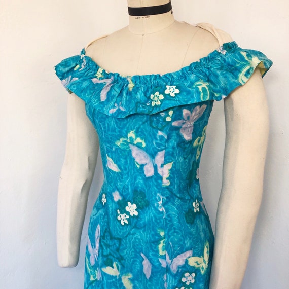 1950s/1960s W:26 blue purple yellow watercolor nov